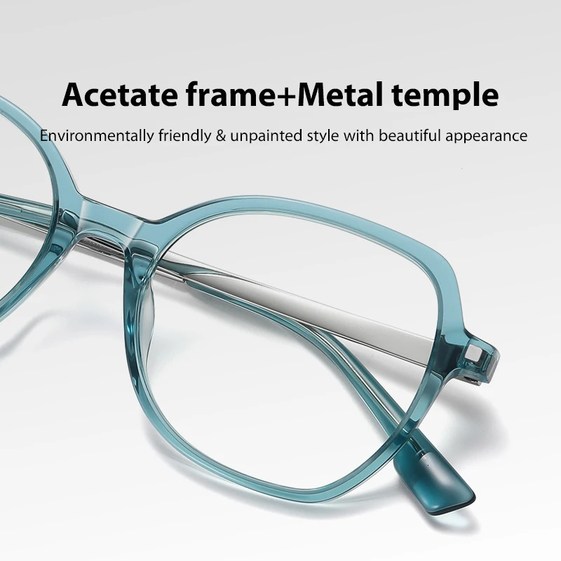 Gmei Optical Women Stylish Acetate Blue Light Blocking Computer Glasses Without Degrees Female Square Eyeglasses Frame BJ9225 240530