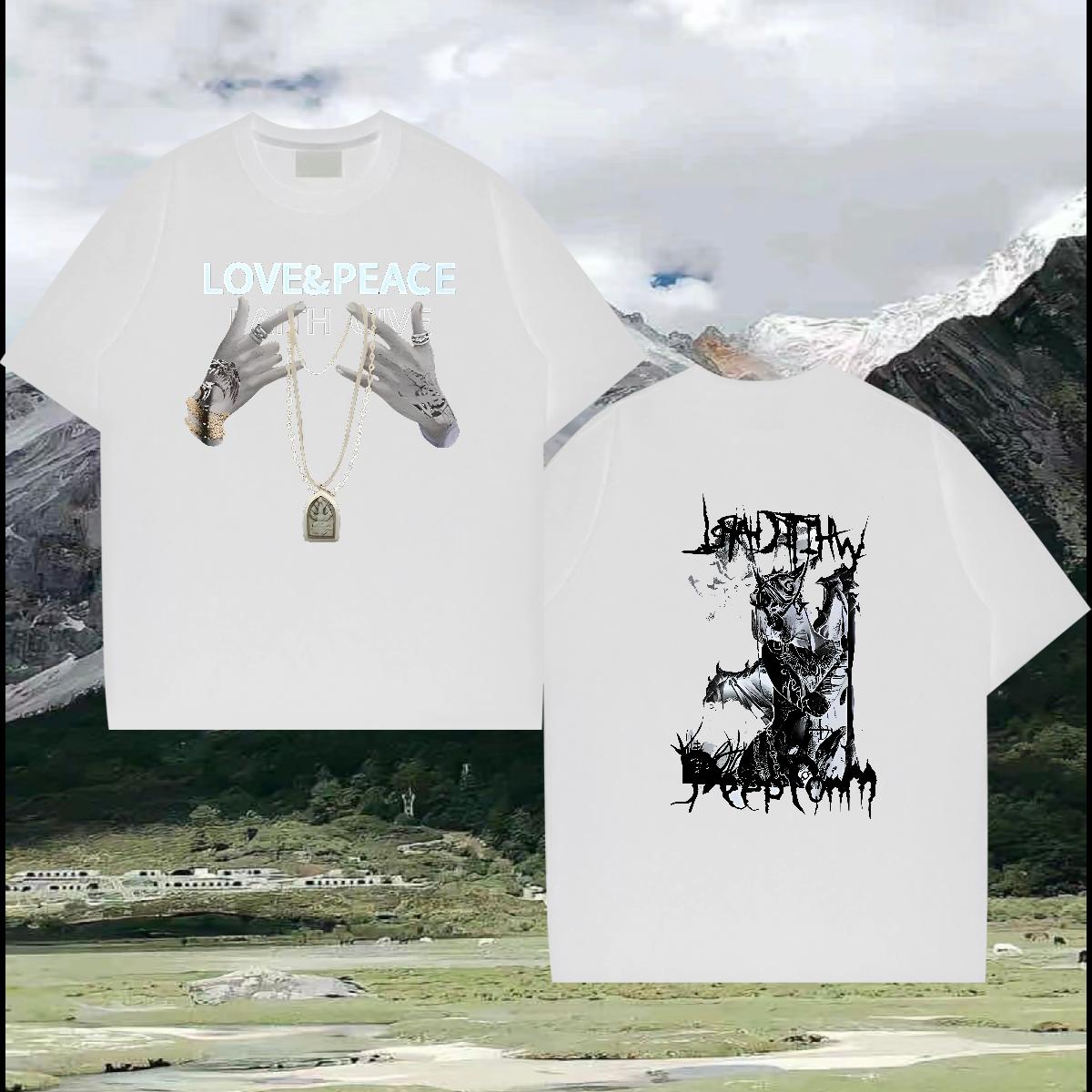 Designer Fashion Man T Shirts DIY Printed Men Tops Tees Street Breathable Short Sleeve Unisex Tees Shirts