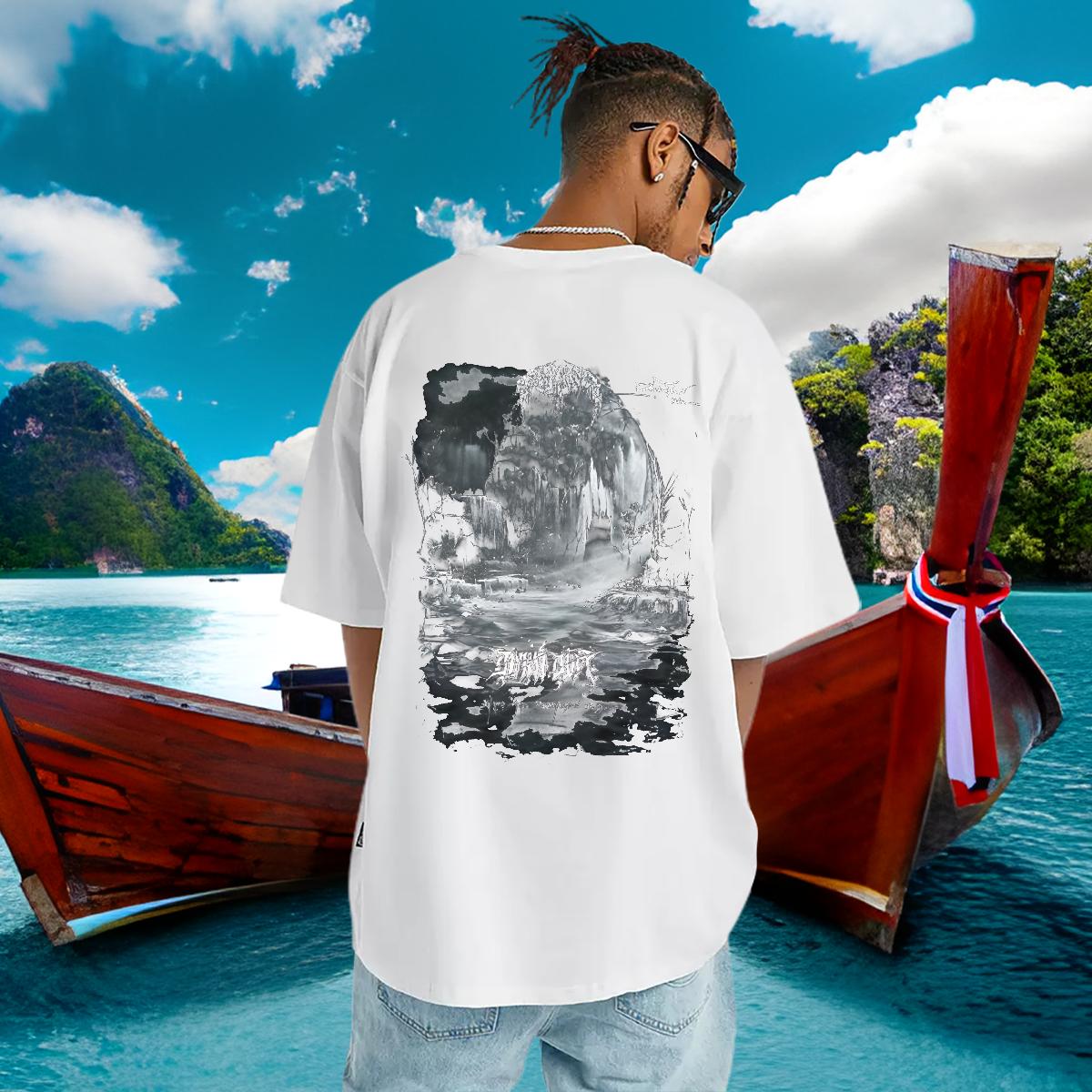 Fashion Designer T-Shirts DIY Printed Men Clothes T-Shirt Hip Hop Street Cotton O Neck Short Sleeves Cool Design Wear