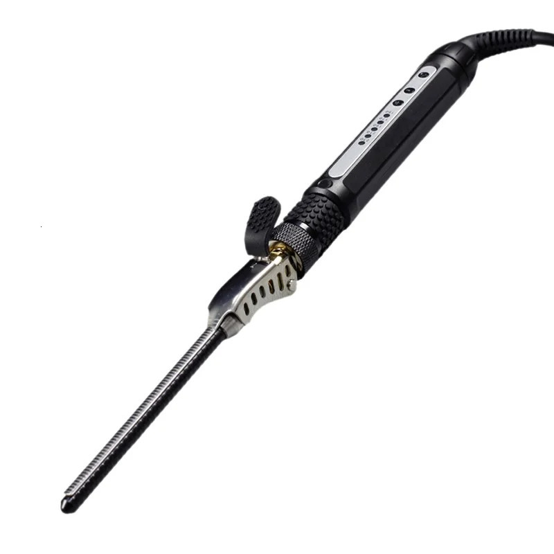 Mens Hair Curler Ceramic 7mm Hair Curling Wand Small Hair Deep Curly Hair Curlers Rollers Curling Iron Rotating 360 Degree 240530