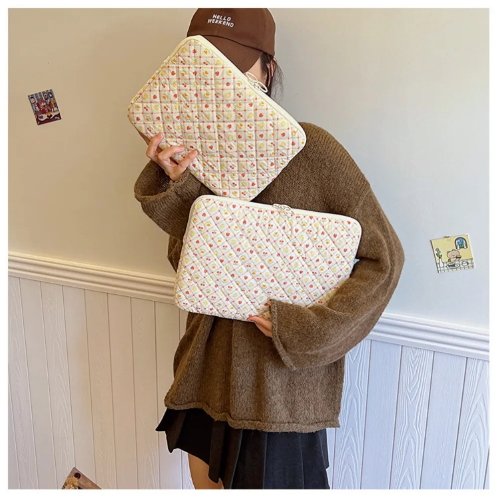 11-15.6 Inch Flower Pattern Shockproof Laptop Sleeve Table Cover for Macbook Ipad Pro 11 12.9 Air HP ASUS Laptop and Table Bags 240528