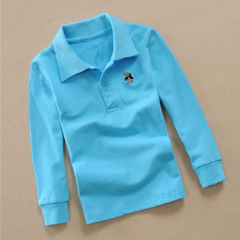 Polos Polos Jargazol Autumn Boys Shirt Long Seven Polo Shirt Youth School Top Childrens Fashion Clothing Cartoon Fabric WX5.29