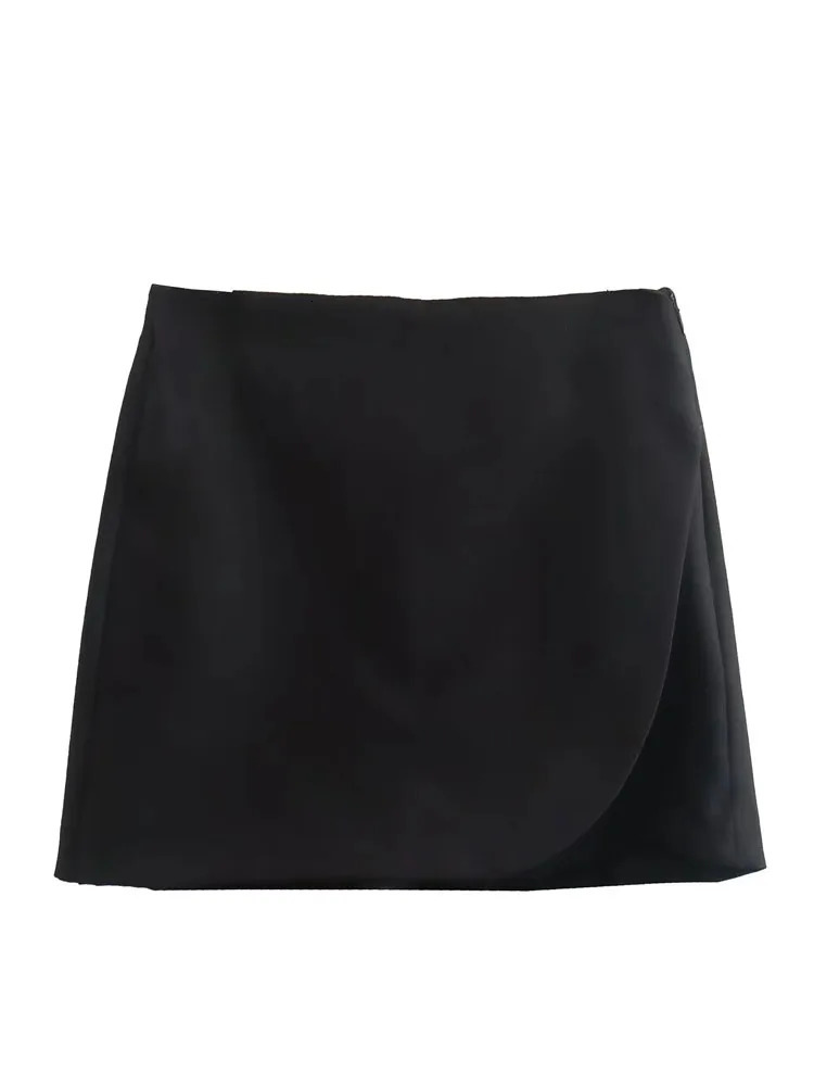 TRAF Black Pink Sex Mini Skirt Shorts Woman High waist Summer Autumn Fashion Wrap skirt 240530