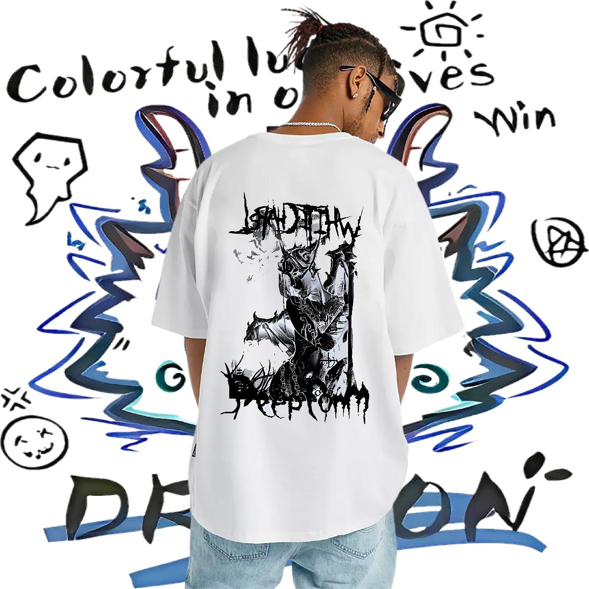 New Man T Shirts Floral Print Mens Tshirts High Street Hip Hop Short sleeve Cotton Soft Comfortable Wear