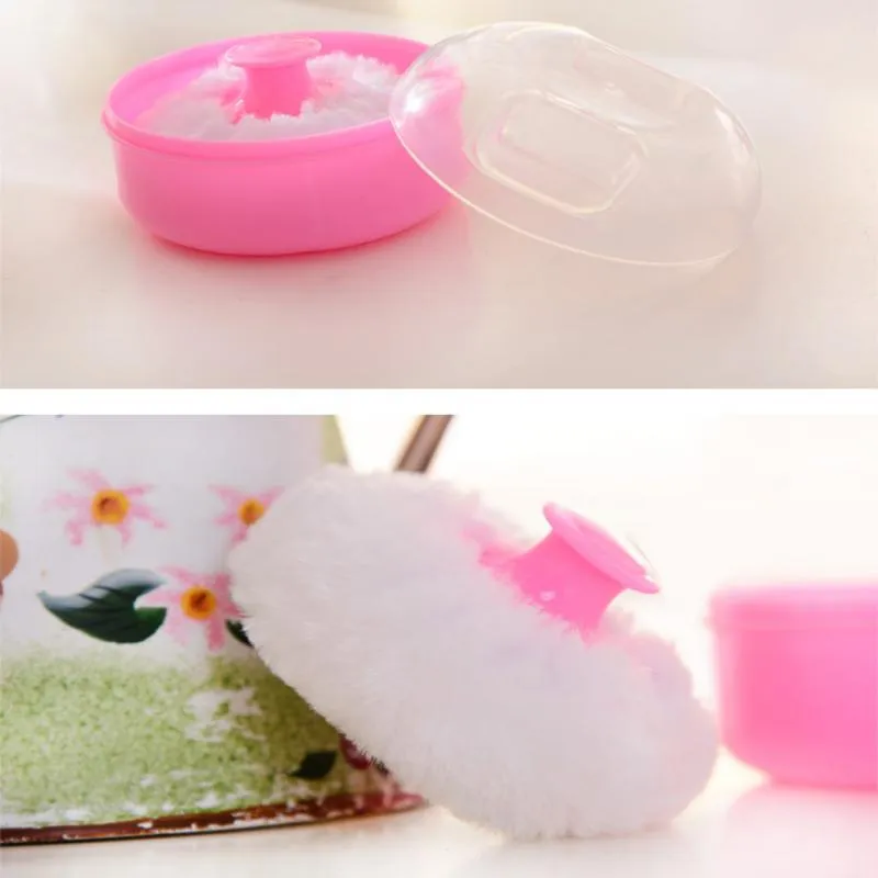 Portable Powder Puff Box Body Baby Face Talcum Powder Puff Sponge Infant Puff Box Container Case ZZ