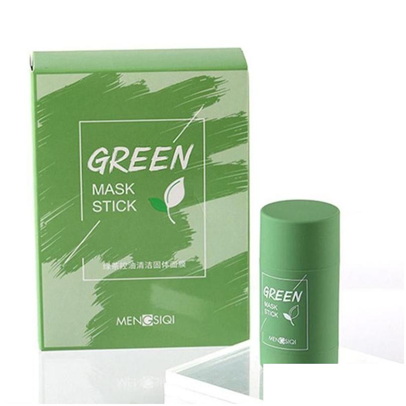 Masks Peels Green Tea Cleaning Eggplant Purifying Clay Stick Solid Mask Oil Control Anti- Mud Cream Beauty Facial Skin Care Drop Deliv Otup6