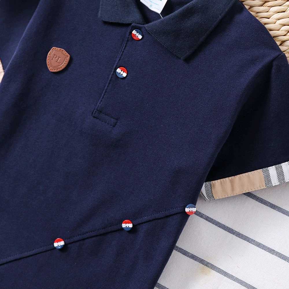 Polos Polos 2022 New Childrens Polo Shirt Solid Childrens Polo Shirt Korean Fashion Boys Designer Clothing School Uniform 2-14 Years WX5.29