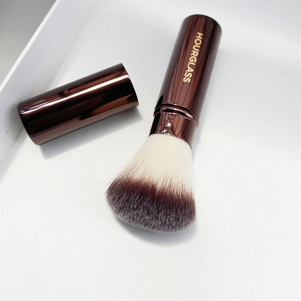 Hourglass Retractable Foundation Makeup Brush - Soft Travel Sized Foundation Powder Blush Beauty Cosmetics Brush Tools 240530