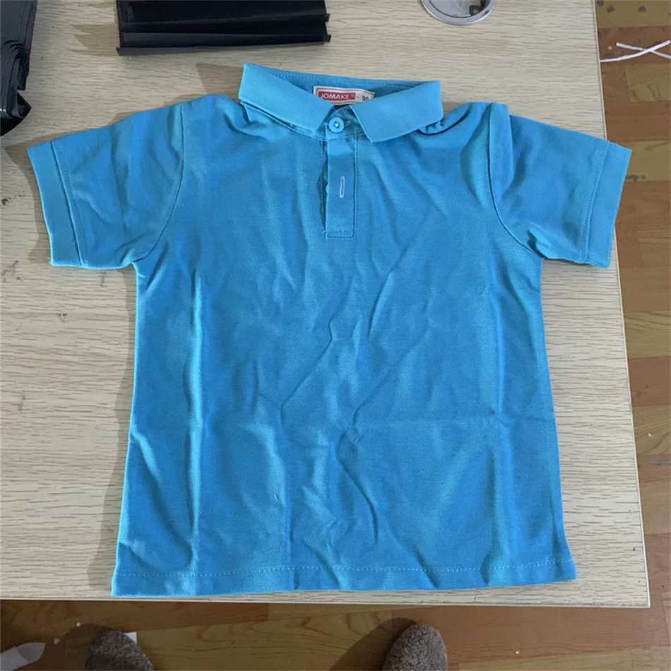 Polos Polos 2-9Y Childrens Polo Shirt Summer Boys and Girls Cotton Short Seven T-shirt Baby Casual T-shirt Solid Color Top Childrens Clothing WX5.29