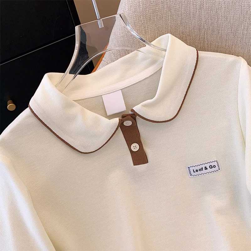 Polos Polos Classic Polo Girl Summer Short Seven Piece Polo Shirt Childrens Clothing Fashion Baby Girl Cotton T-shirt Sportswear 7-14y WX5.29