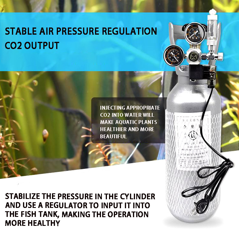 DIY Aquarium CO2 Regulator Magnetic Solenoid Kit Check Valve Fish Tank Accessories CO2 Control System Reactor Generator Set