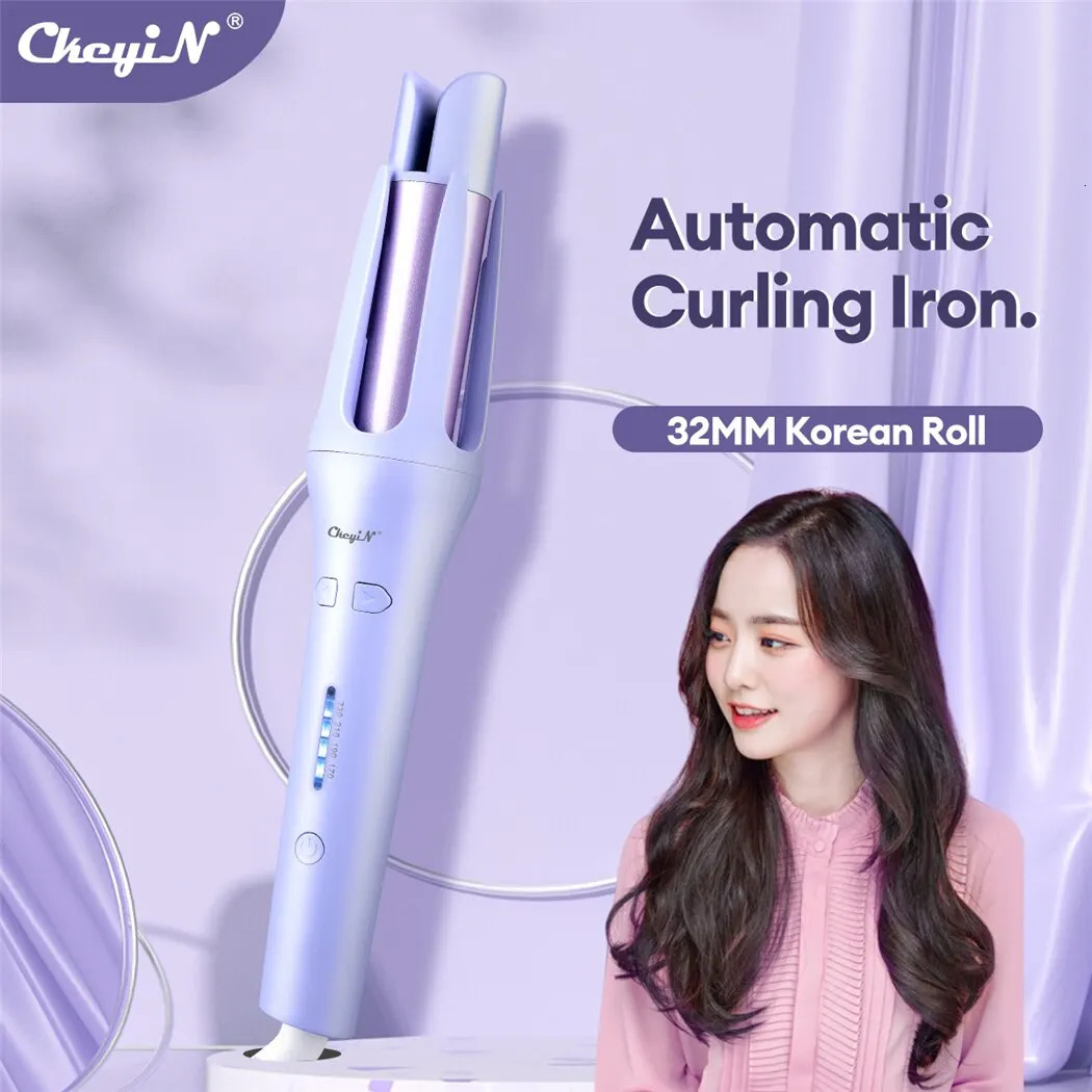 CkeyiN Automatic Hair Curler 32MM Auto Rotating Ceramic Hair Roller Professional Curling Iron Curling Wand Hair Waver 240530