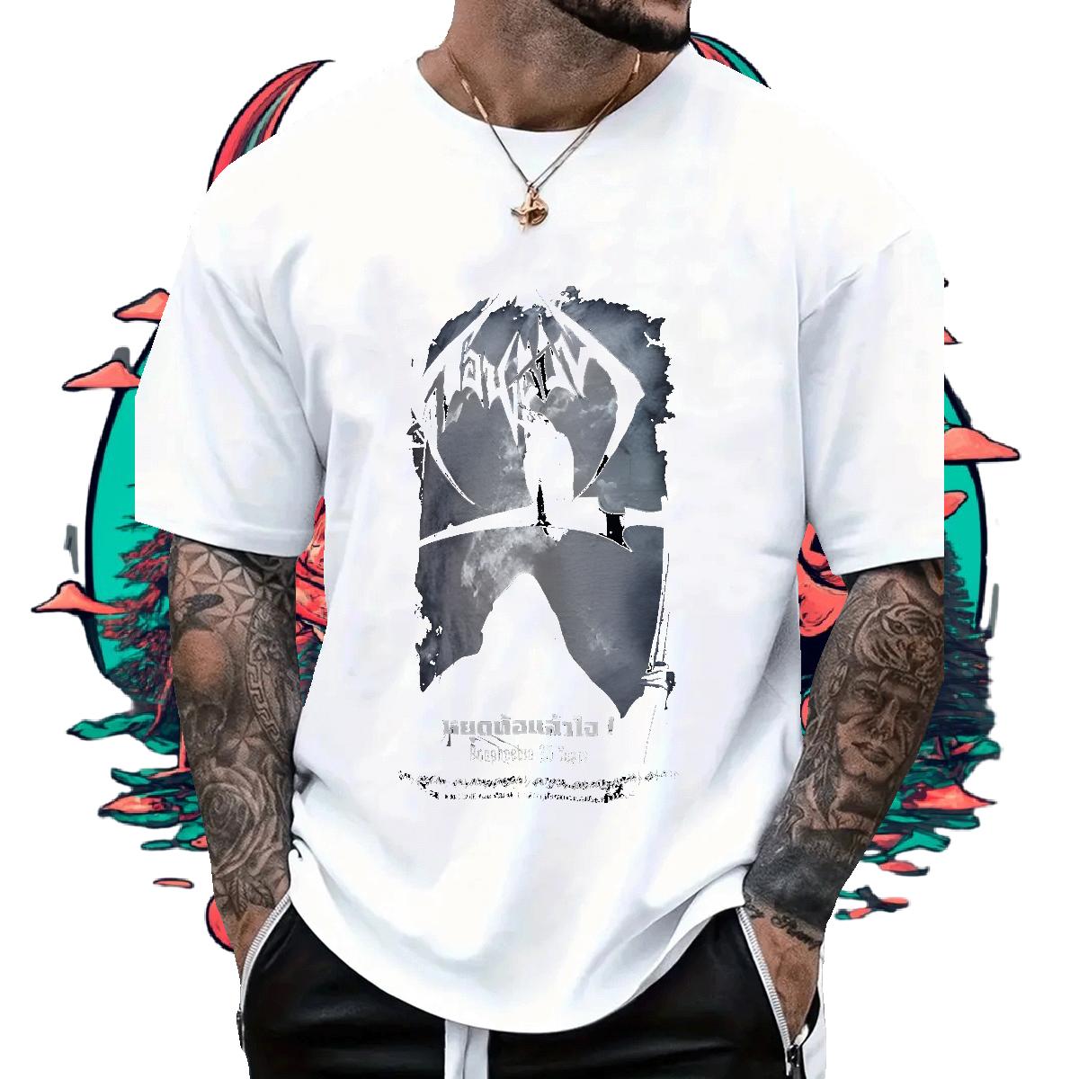 Wholesale Mens T Shirts DIY Men Clothes T-Shirt Outdoor Cotton Breathable Loose Tops Tees