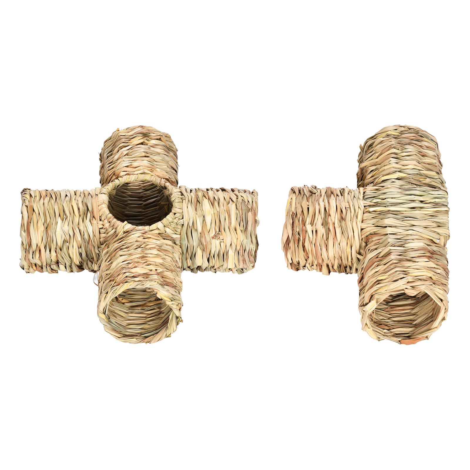 Hamster Grass Tunnel Nest Pet Supplies Play Toy Rabbit Tunnel Tube Straw House for Squirrel Mice Chinchilla Hedgehog Rats