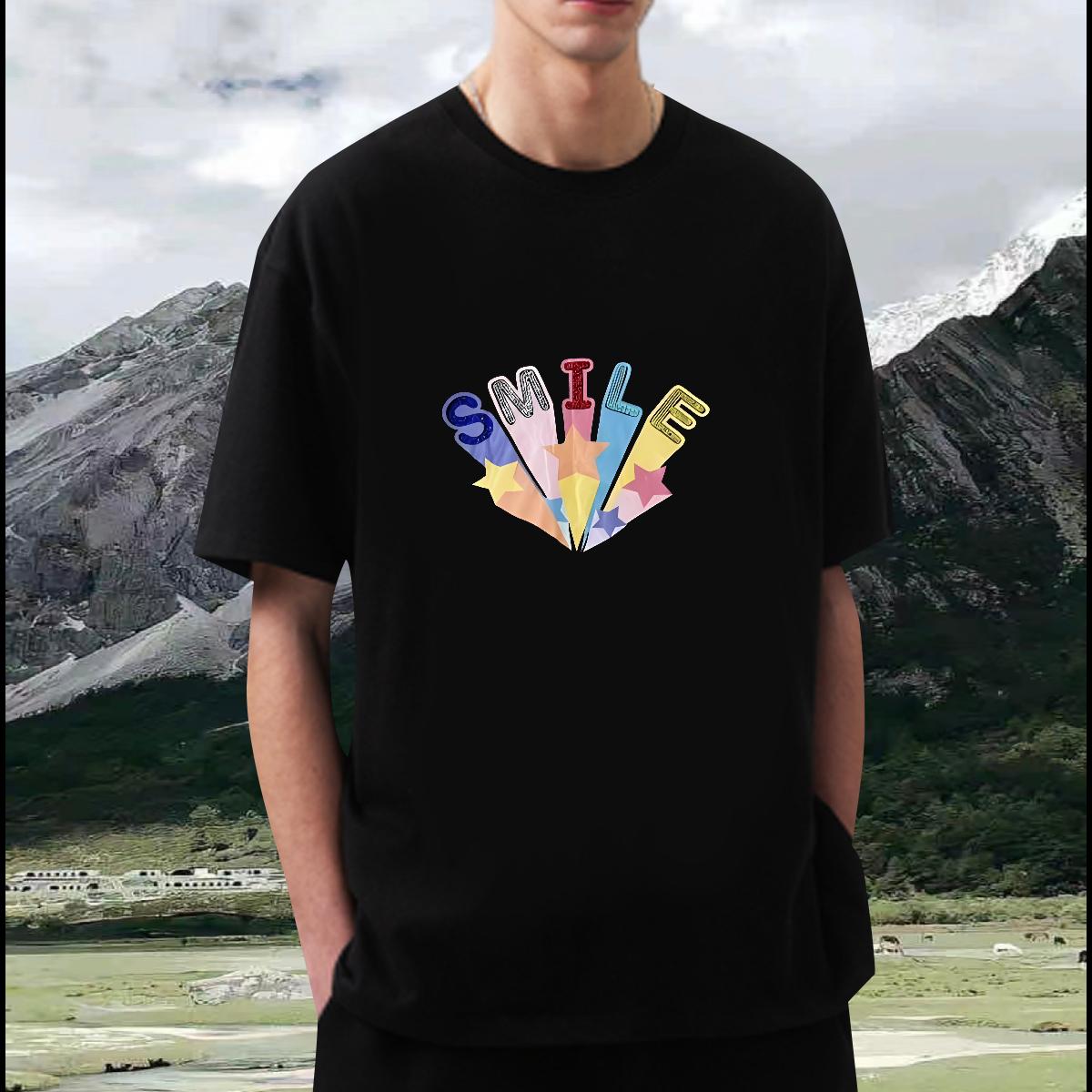 2024 Summer Men T Shirts Custom Print Oversized Couples T Shirts Outdoor 180g Cotton Loose Fit Tshirts