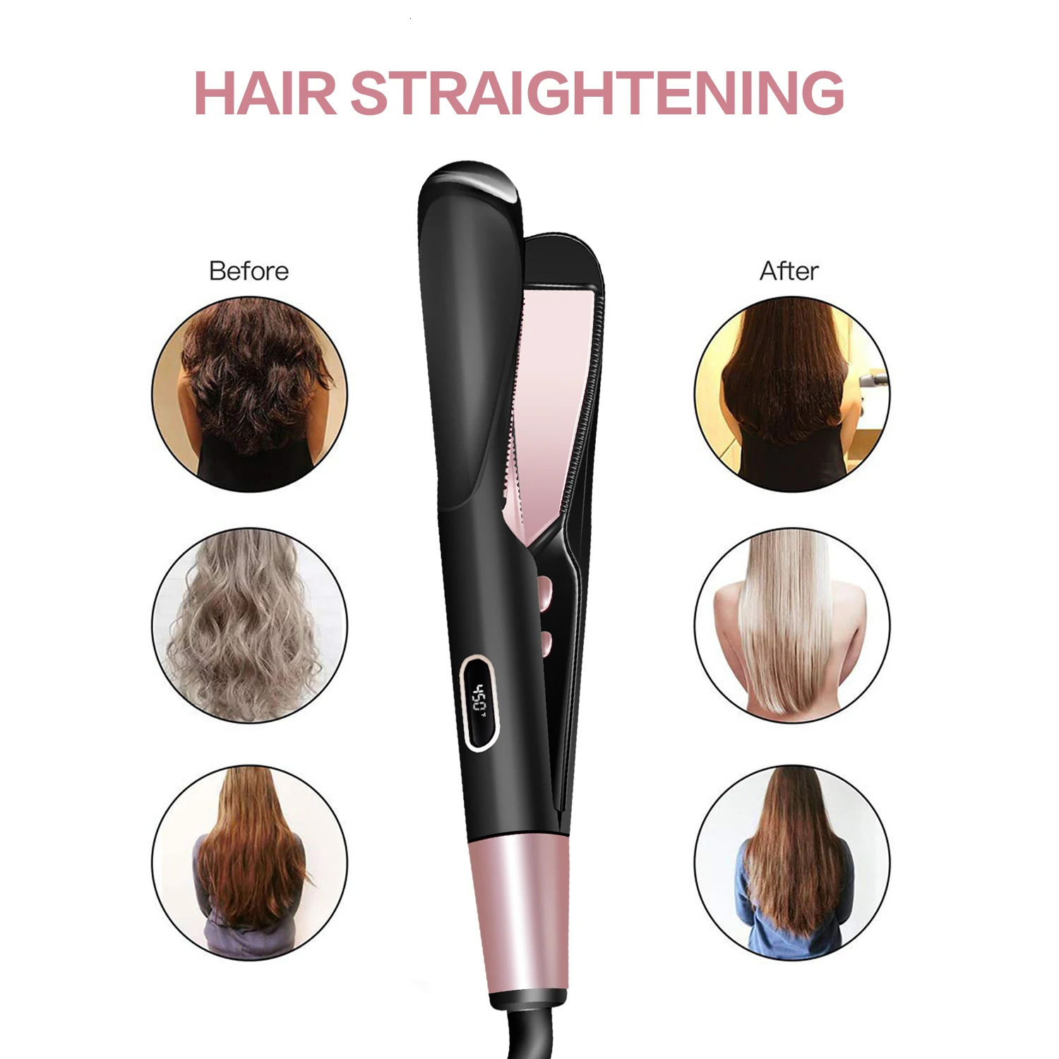 2 In 1 Pro Twist Hair Straightener And Curler Spiral Wave Curling Gold Flat Iron Straightening Curling Styling Tool 240530