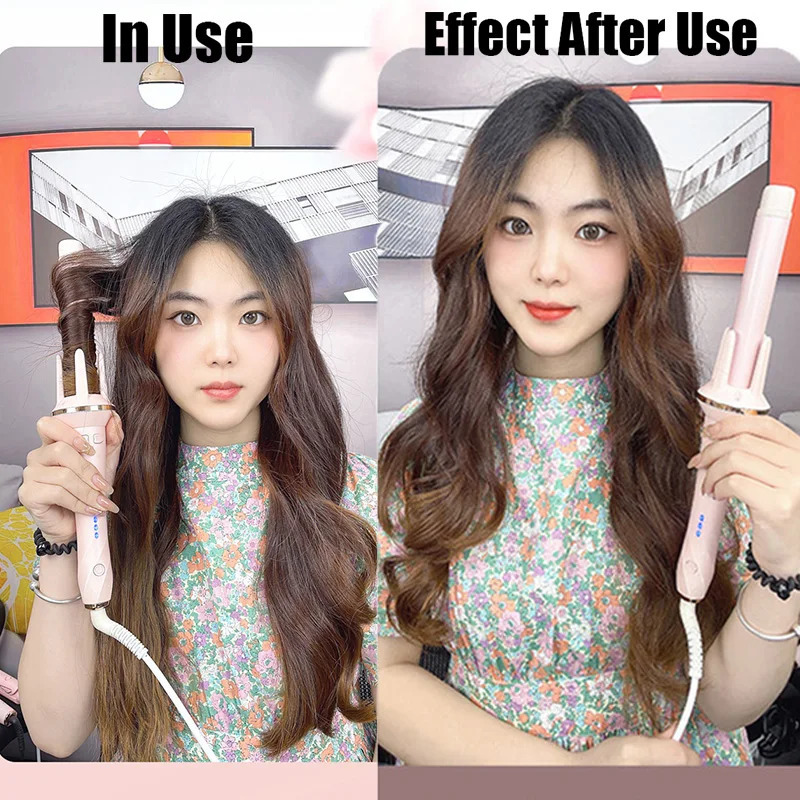 Automatic Rotating Hair Curler Stick Large Wave Curling Iron Tongs Temperature Adjustable Anion Fast Heating Styling Curlers 240530