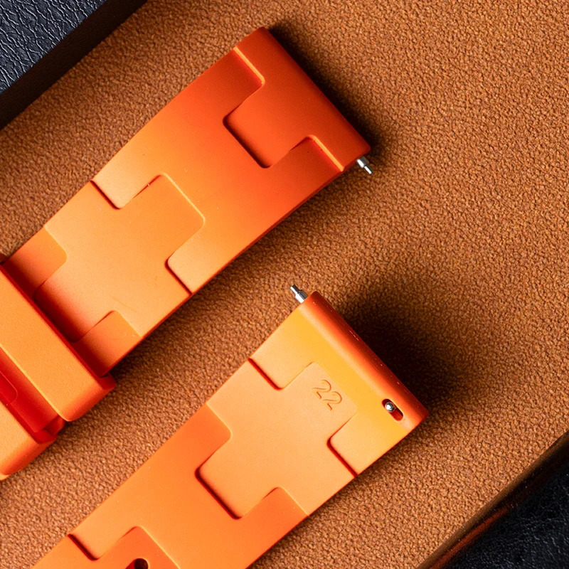 High grade fluororubber strap FKM 25mm Herm strap bracelet for men and women diving waterproof quick release strap 240603