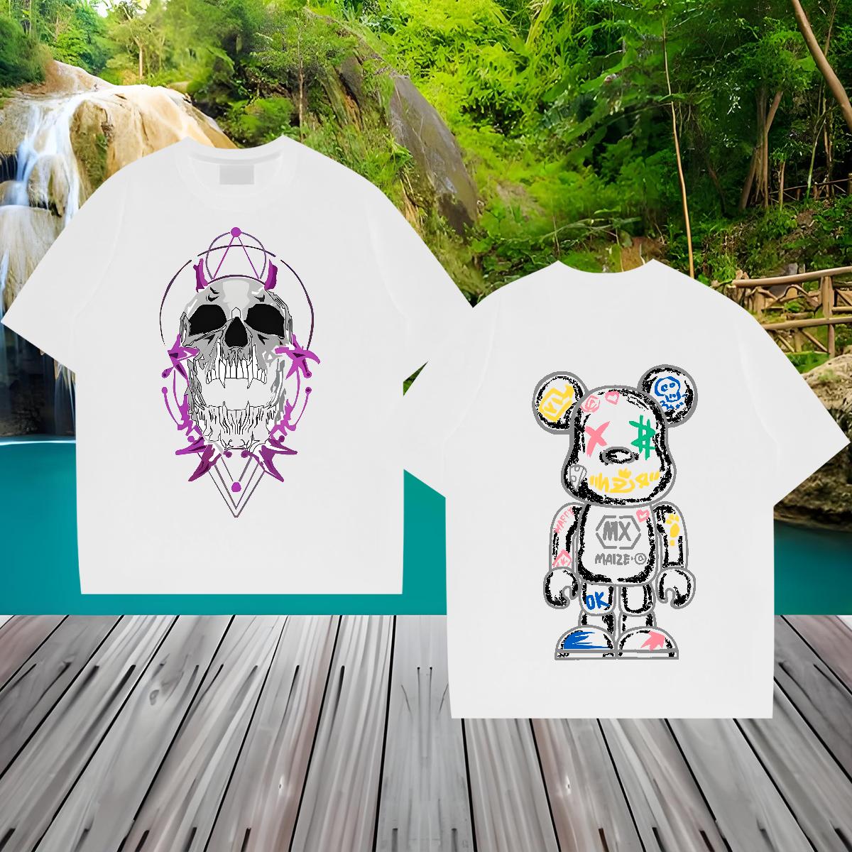 Classic Men T Shirts Asian Size Mens Tshirts Street Casual Cotton Breathable Short Sleeve Unisex Clothings