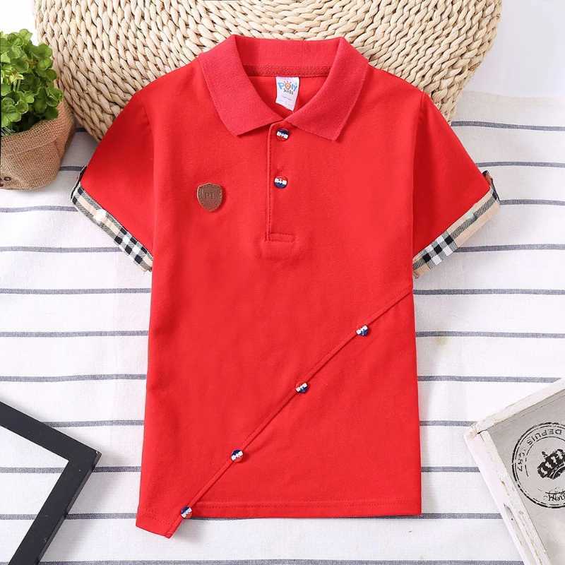Polos Polos 2022 New Childrens Polo Shirt Solid Childrens Polo Shirt Korean Fashion Boys Designer Clothing School Uniform 2-14 Years WX5.29