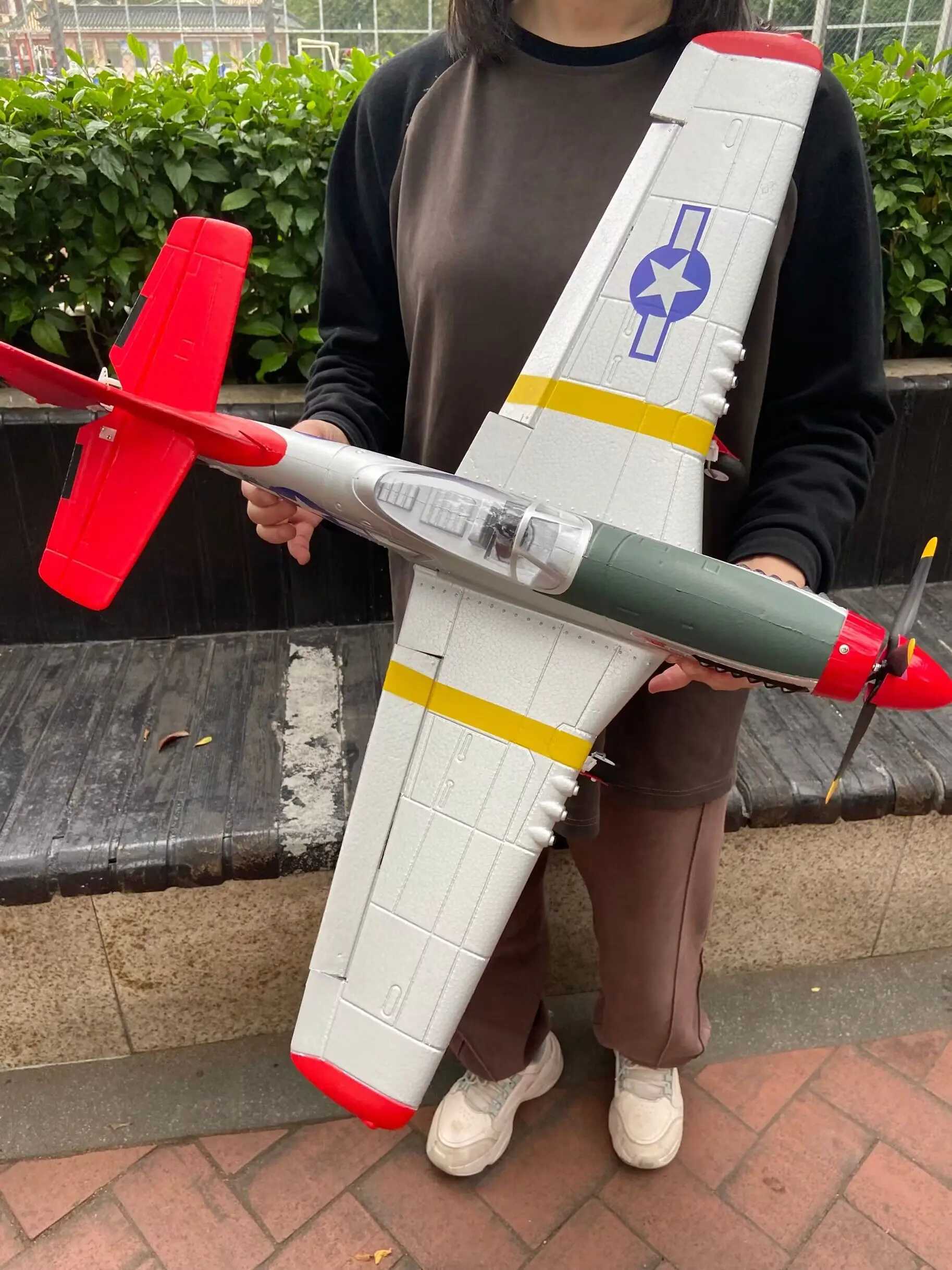 Electric/RC Aircraft Super large 75CM photo realistic fighter jet retro fighter jet brushless motor RTF in hand 2.4G remote-controlled stunt aircraft 