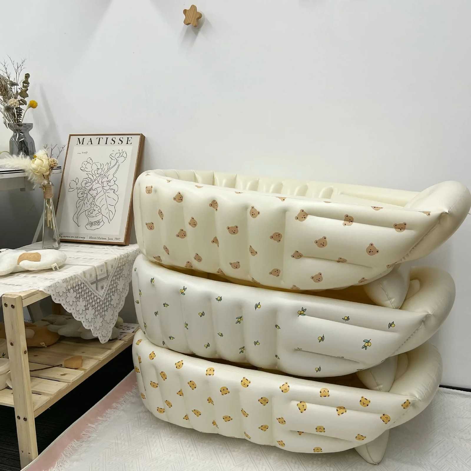 Indoor Childrens Swimming Pool Inflatable Bathtub Home Bath Basin Baby 240530