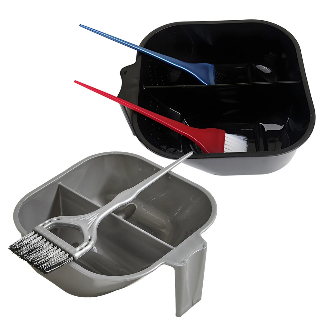 3pcs/set 2 Areas Hair Dye Bowl Set for Salon Barber Muti-function Big Capacity Coloring Cream Container Highlight Bleach 1881 240530