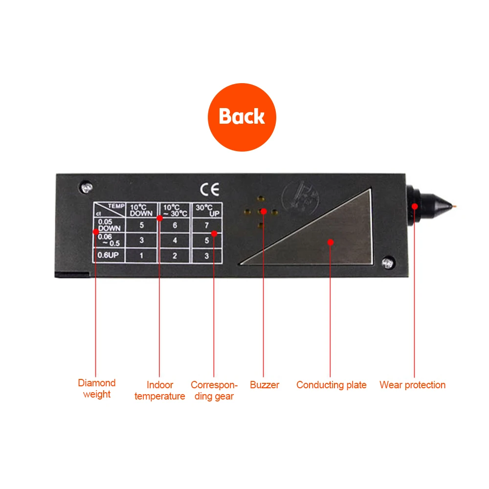 Professional High Accuracy Diamond Tester Gem Selector Jewelry Watcher Tool LED Diamond Indicator Discriminator Test Pen