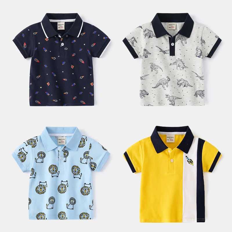 Polos Polos 2024 New Childrens Polo Neck T-shirt Suitable for Childrens Shirts Boys Polo Luxury Pure Cotton Summer Clothing Navy Blue White Korean Top