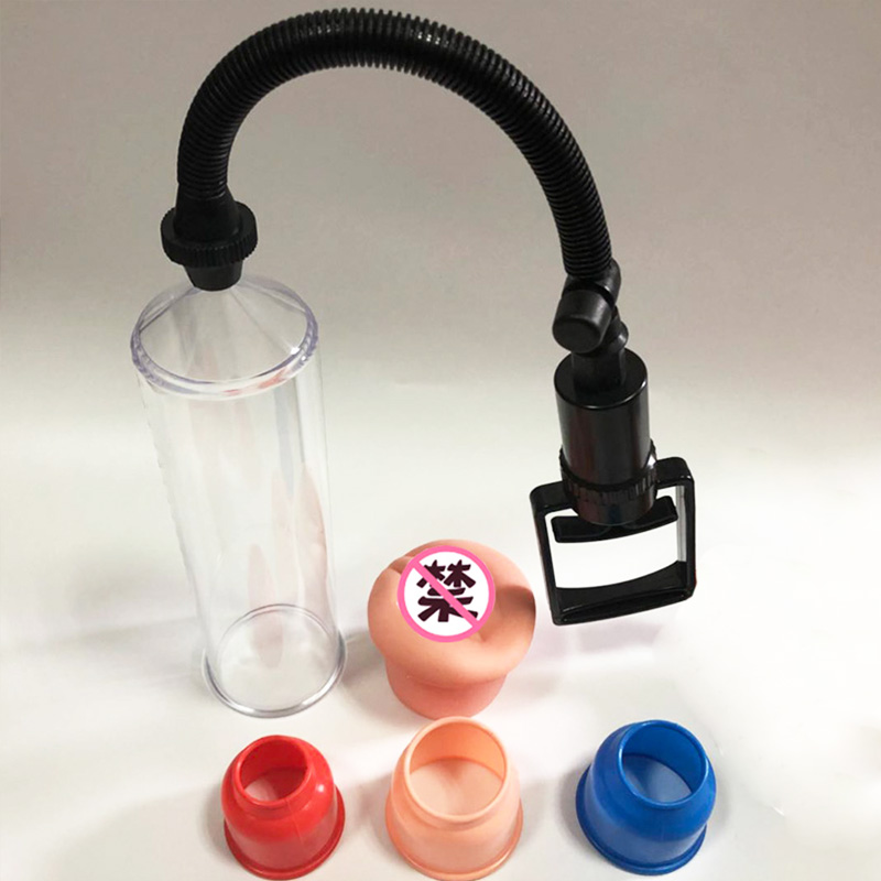 Male Plastic Penis Enlarger Pump Vacuum Fake Vagina Set Exercise Extender Enhancer Masturbator Rubber Sleeve Adult Sex Toys Men