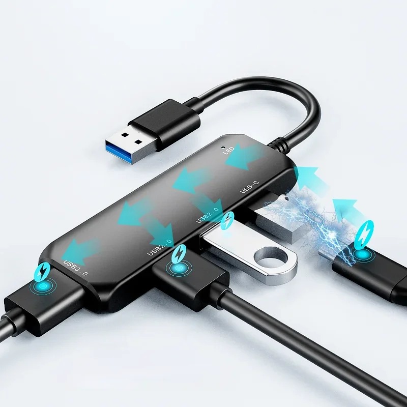 2024 Type-c Docking Station HUB Charging To Hub Splitter PD Charging for MAC BOOK Ultrabook Computer USB Cable Splitter 4 Port for Type-c
