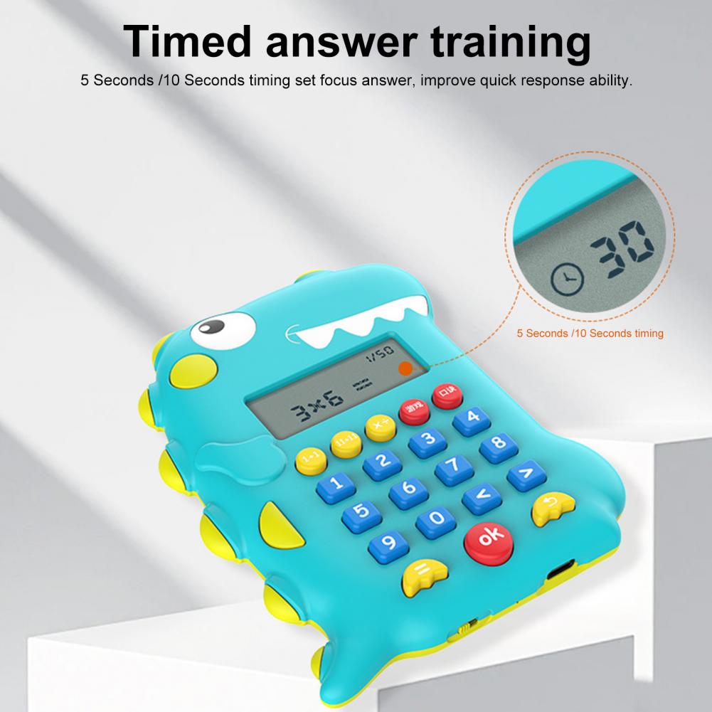 Rechargeable Dinosaur Shaped Lcd Calculator Educational Toy for Kids Ideal for Arithmetic Training in Primary School