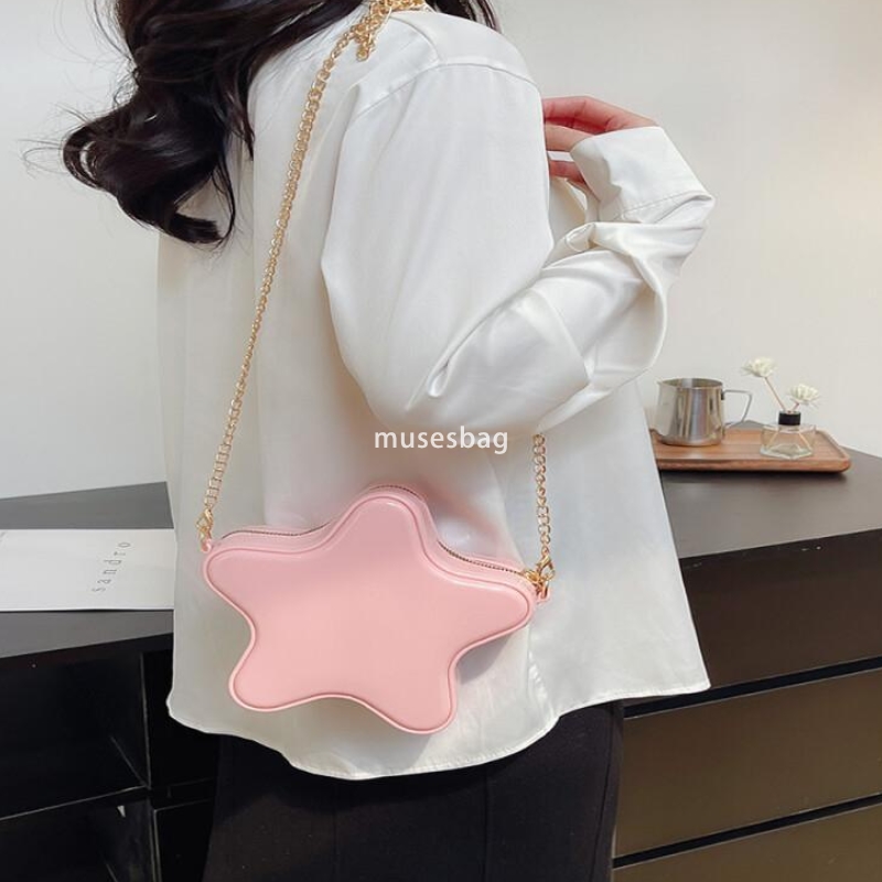 Star Bag Cute Cartoon Bag New Bag Women's Crossbody Bag Fashion Chain Bag Girl Heart Shoulder Bag Mini Small Bag Advanced Portable Bag