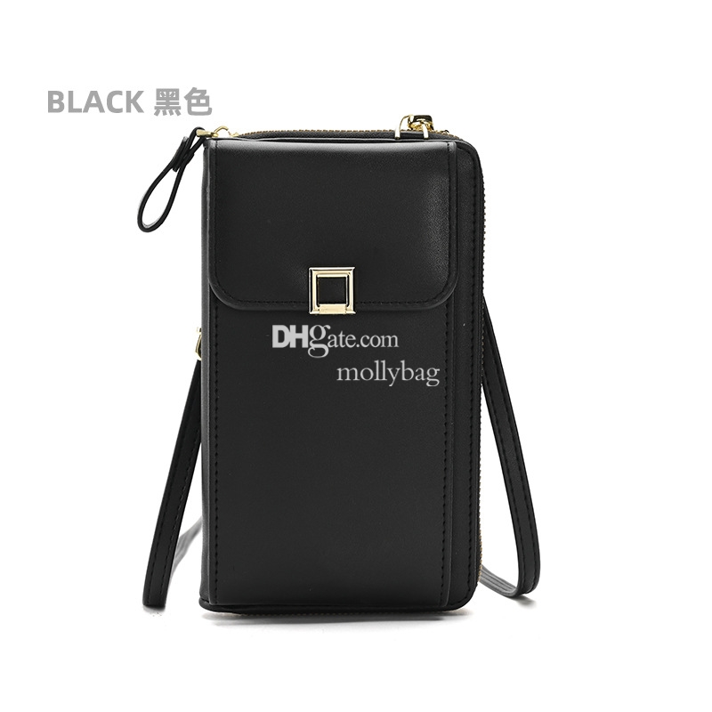 High quality women's designer fashionable retro phone bag practical crossbody shoulder bag multifunctional long leather wallet waterproof multi-c