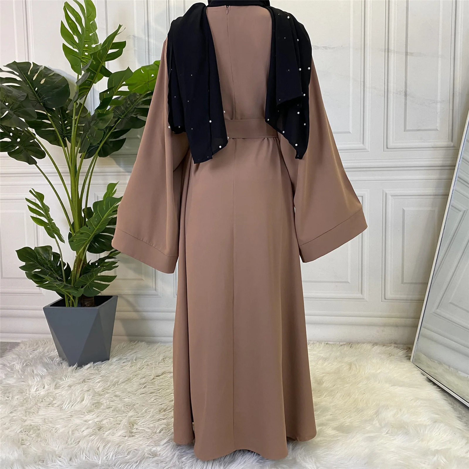 Muslim Fashion Hijab Dubai Abaya Long Dresses Women With Sashes Islam Clothing Abaya African Dresses For Women Musulman Djellaba 240529