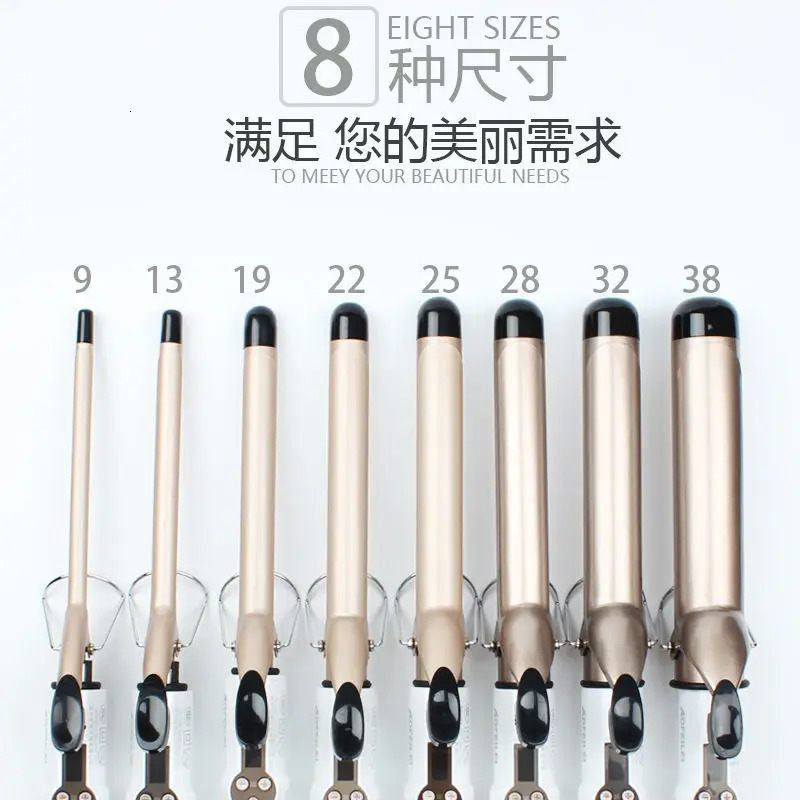 Temperature Setting Electric Hair Curler Long Curling Tong Wand 9-38mm Professional Hair Curling Iron LCD Screen 240530