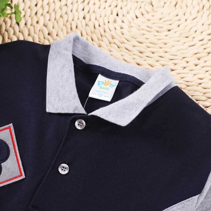 Polos Polos 2022 Childrens Polo Shirt Baby Boys Sports Top Fashion Patch Work Boys T-shirt 3 4 5 6 7 8 9 10 12 13 14 Year Old Childrens Clothing WX5.2