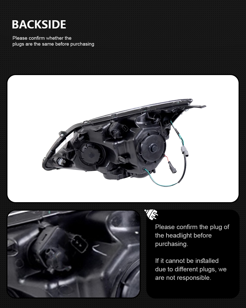 LED Headlight for CR-V 2007-2011 CRV DRL Double Lens Hid Bi Xenon Headlights Front Daytime High Low Beam