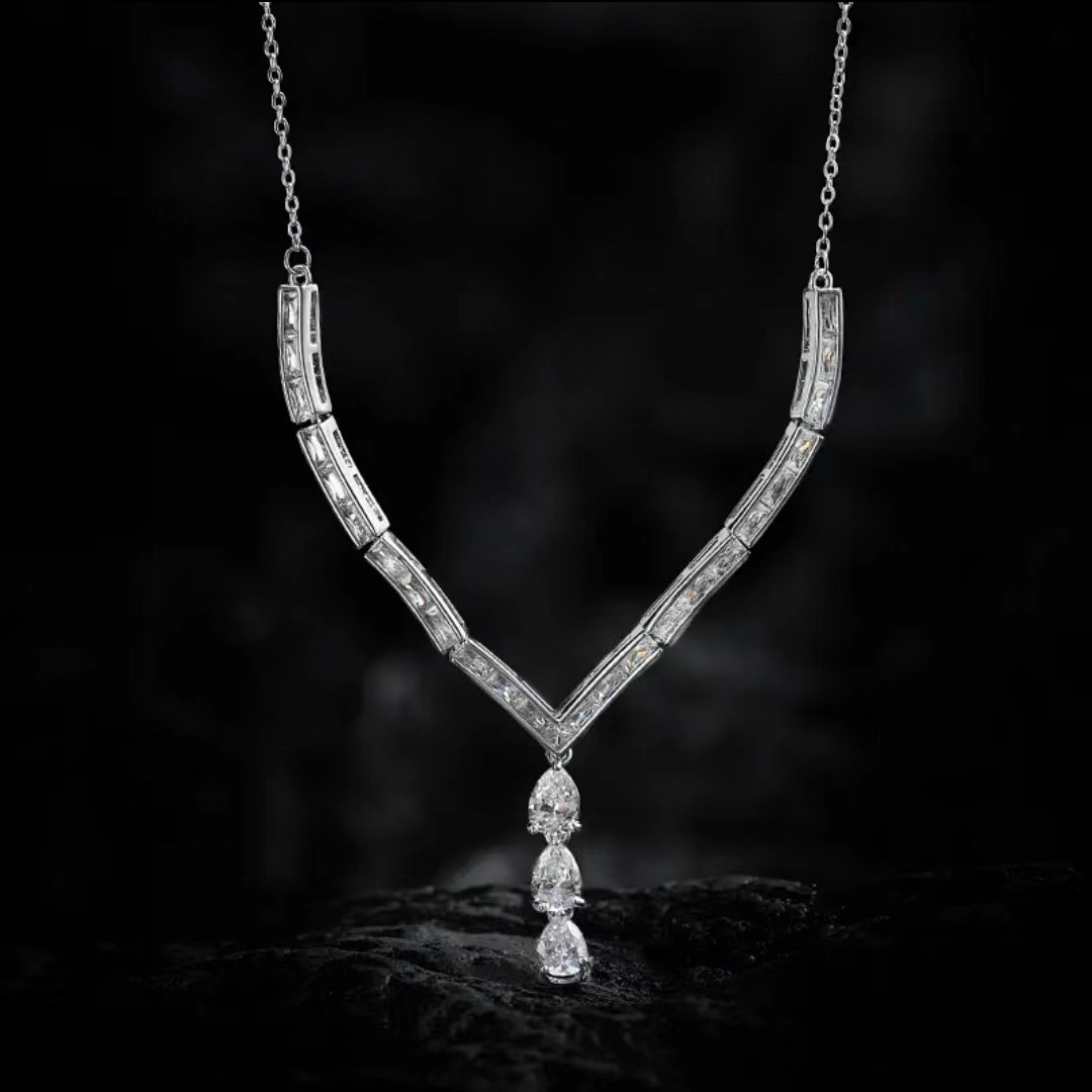 Dia Tears Pendant: 2024 Stunning Water Drop Moissanite Jewelry