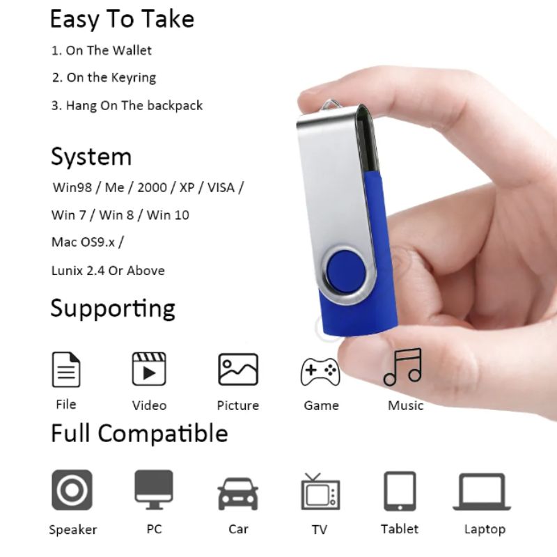 USB Flash Drive Pen Drive 256MB 512MB 1GB 2GB 4GB 8GB 16GB Pendrive Memory Stick 32GB 64GB 128GB USB Stick