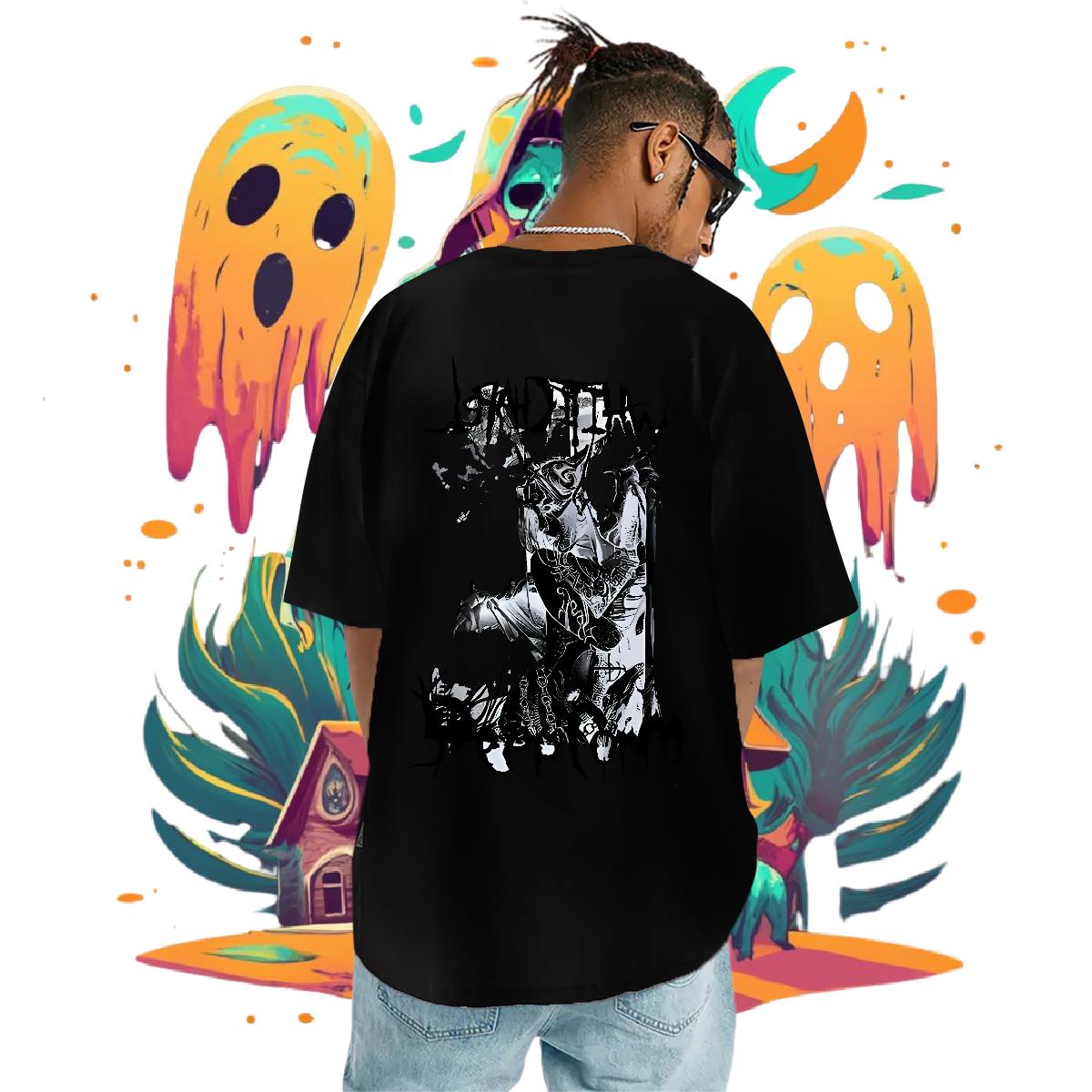Fashion Mens T Shirts Cartoon Printing S-3XL Mens Tshirts Street Casual Breathable Crew Neck Cotton Soft Tees Shirts