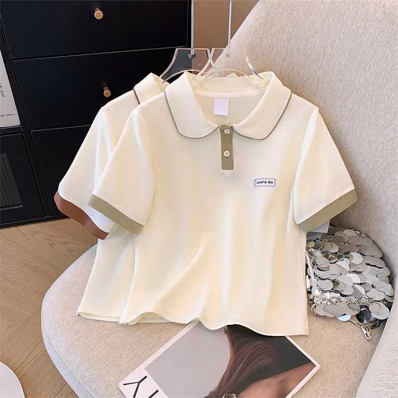 Polos Polos Classic Polo Girl Summer Short Seven Piece Polo Shirt Childrens Clothing Fashion Baby Girl Cotton T-shirt Sportswear 7-14y WX5.29