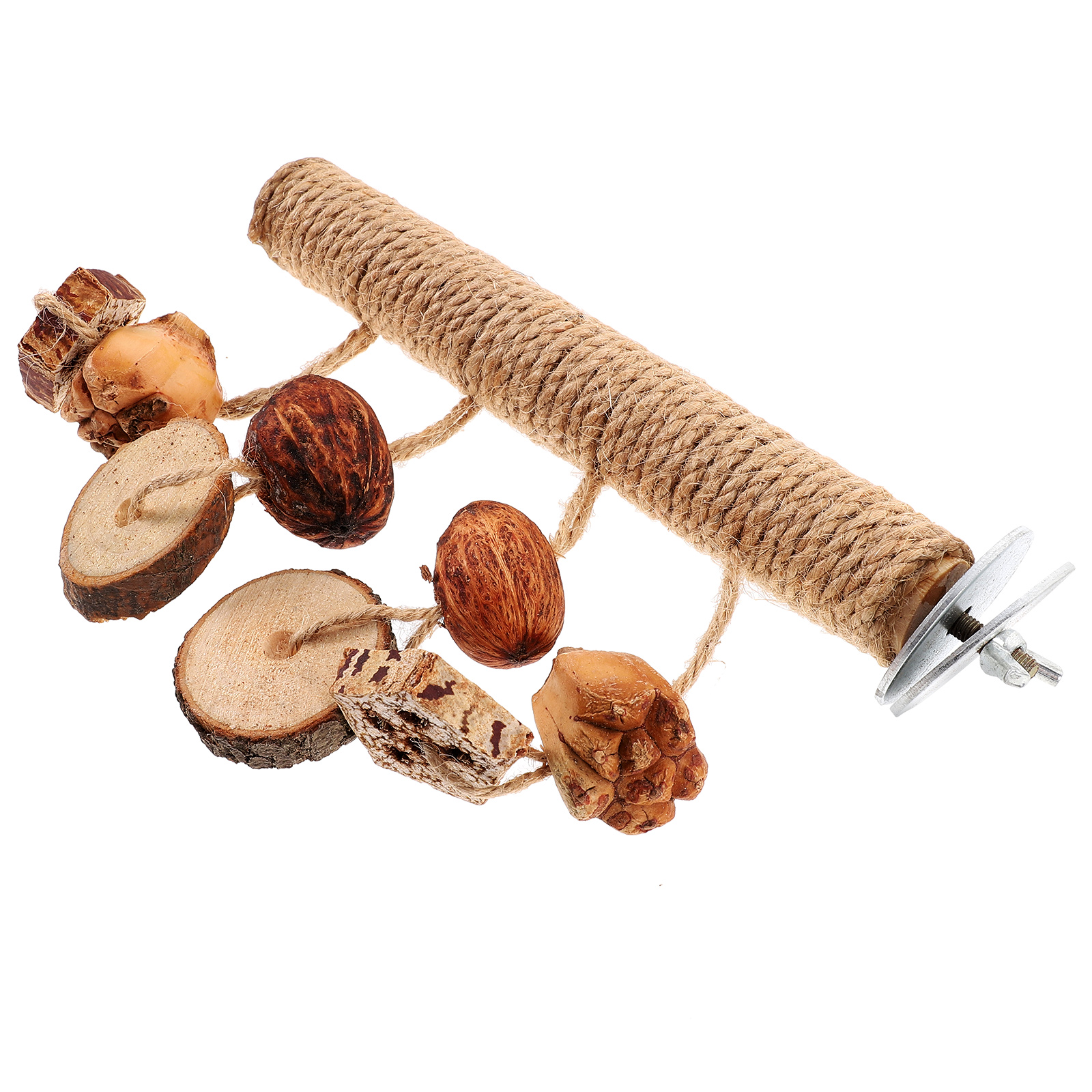 Parrot Toy Twine Rope Bird Perches Toys Wood Branches for Parakeets Wooden Fruit