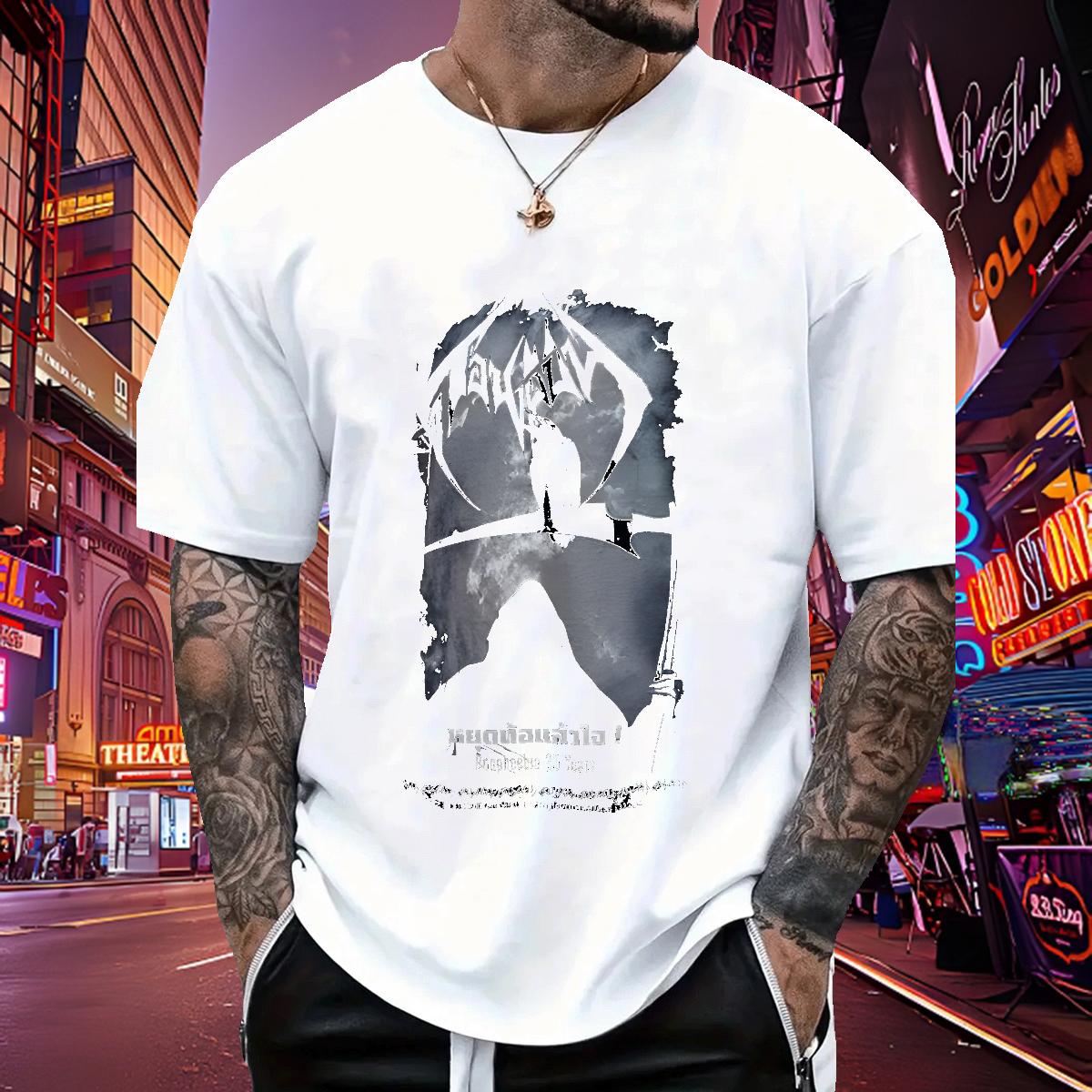 2024 DIY Men T Shirts White Plus Size Mens Tshirts Hip Hop Street Round Neck Short Sleeve 5A Tops