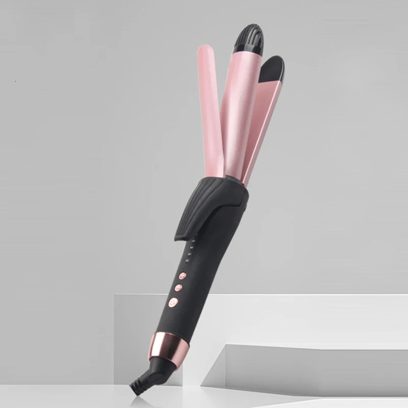 And Portable Mini Hair Curler 2 In 1 Ceramic Flat Iron Rotating Hair Curler 240530