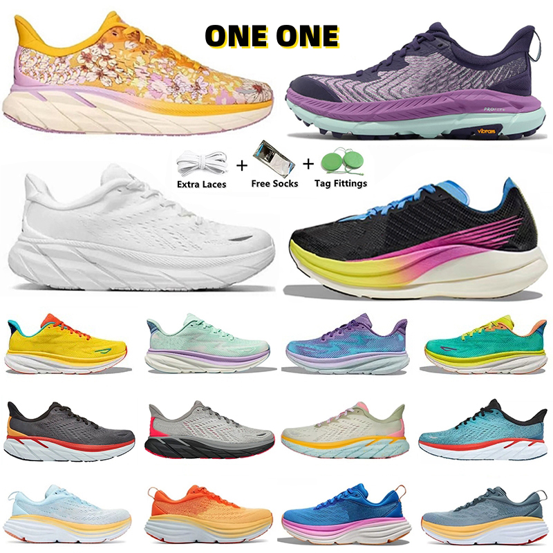ONE ONE Rocket Designer shoes Mens Coast Floral Women Mafate Speed 4 Mesh Cliftons Carbon x2 Triple White Black Bondis Trainers Casual Sports Sneakers running shoe