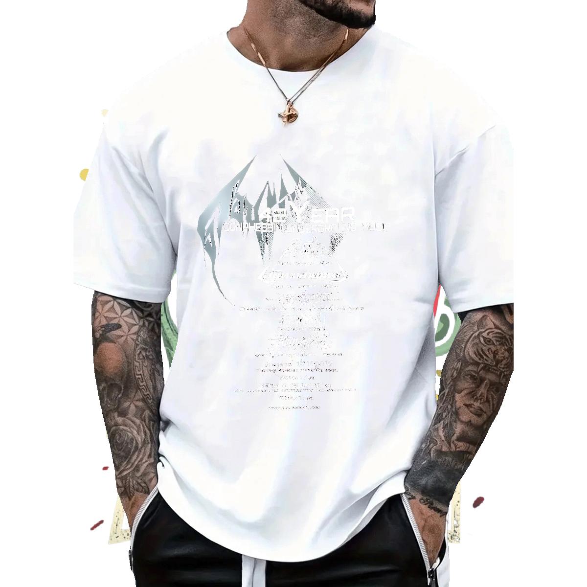 2024 New Mens T Shirts White Plus Size Men Clothes T-Shirt Spring Summer Breathable Short Sleeve 5A Wear