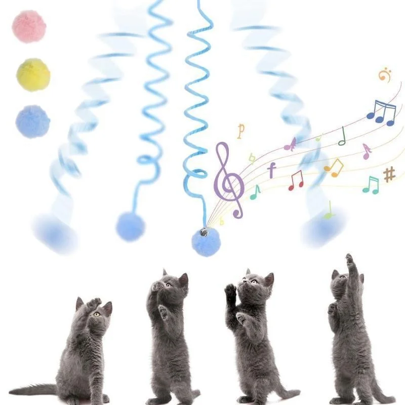 Cat Toys Funny Interactive Cat Stick Spring Rope Ball Plush Toy Cats Kittens Play Training Toys Cat Supplies