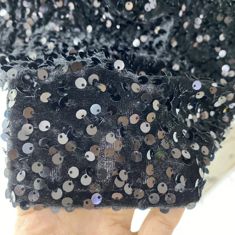 Spring A-line Skirts French Chic Elegant Elastic High Waist Glitter Sequins Spliced Sexy Midiskirt Casual Femme Skirt Dropship 240529