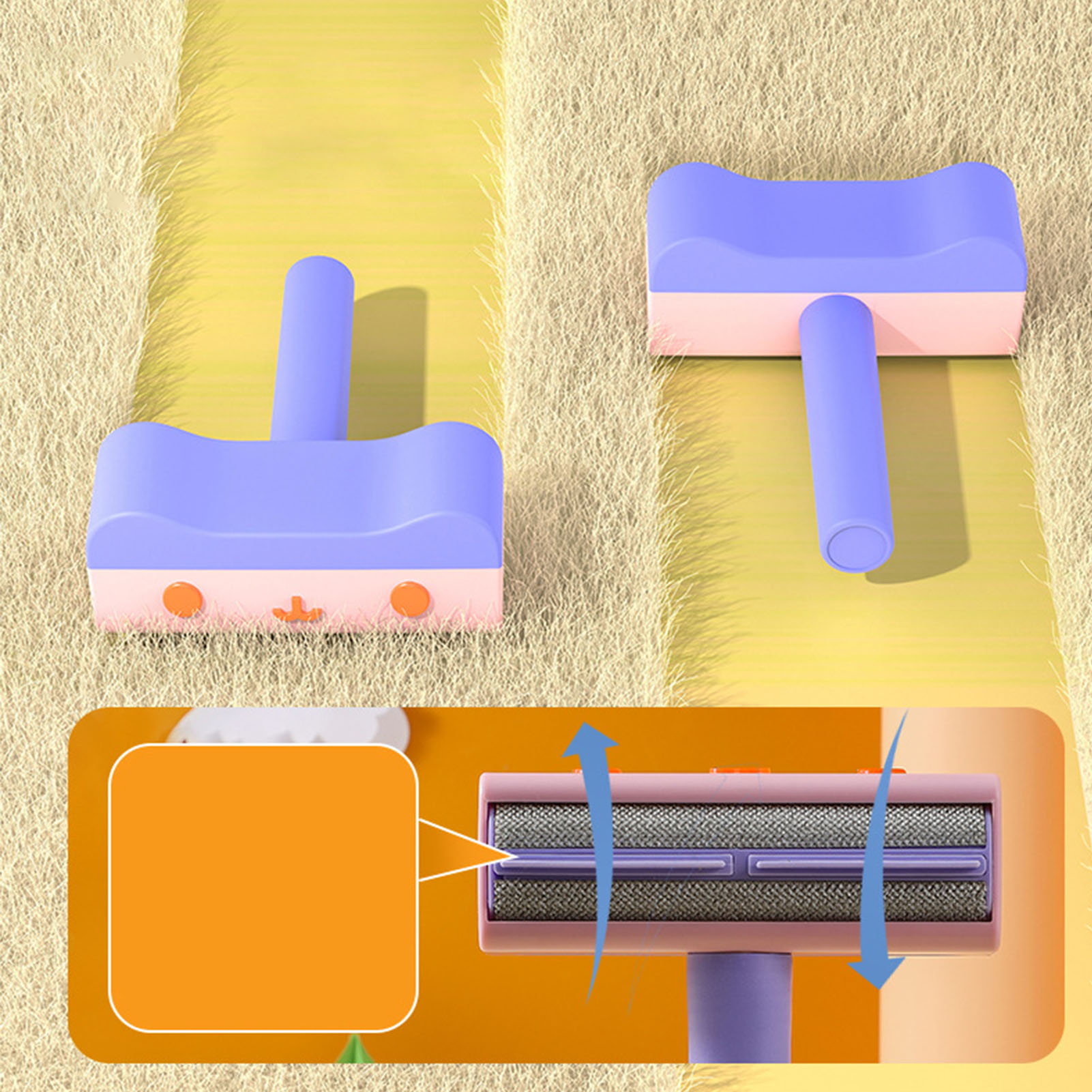 Cat Hair Remover Roller Detachable Washable Pet Hair Removal Tool Pet Lint Roller For Household Cleaning